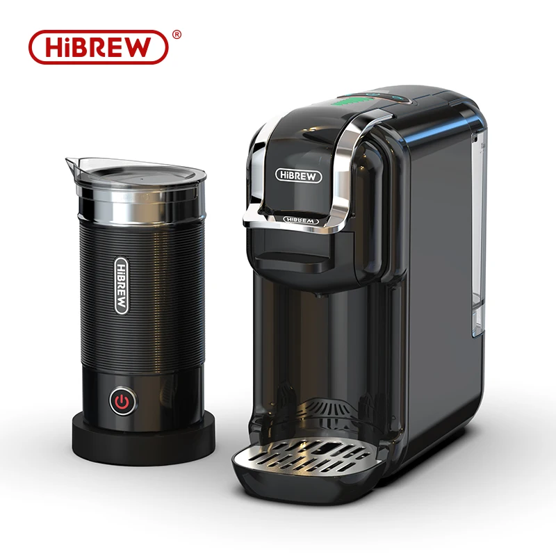 HiBREW H2B 5 in 1 Multiple Capsule Coffee Machine Hot/Cold DG Cappuccino Nes Small Capsule ESE Pod Ground Coffee Cafeteria 20Bar H2B 9