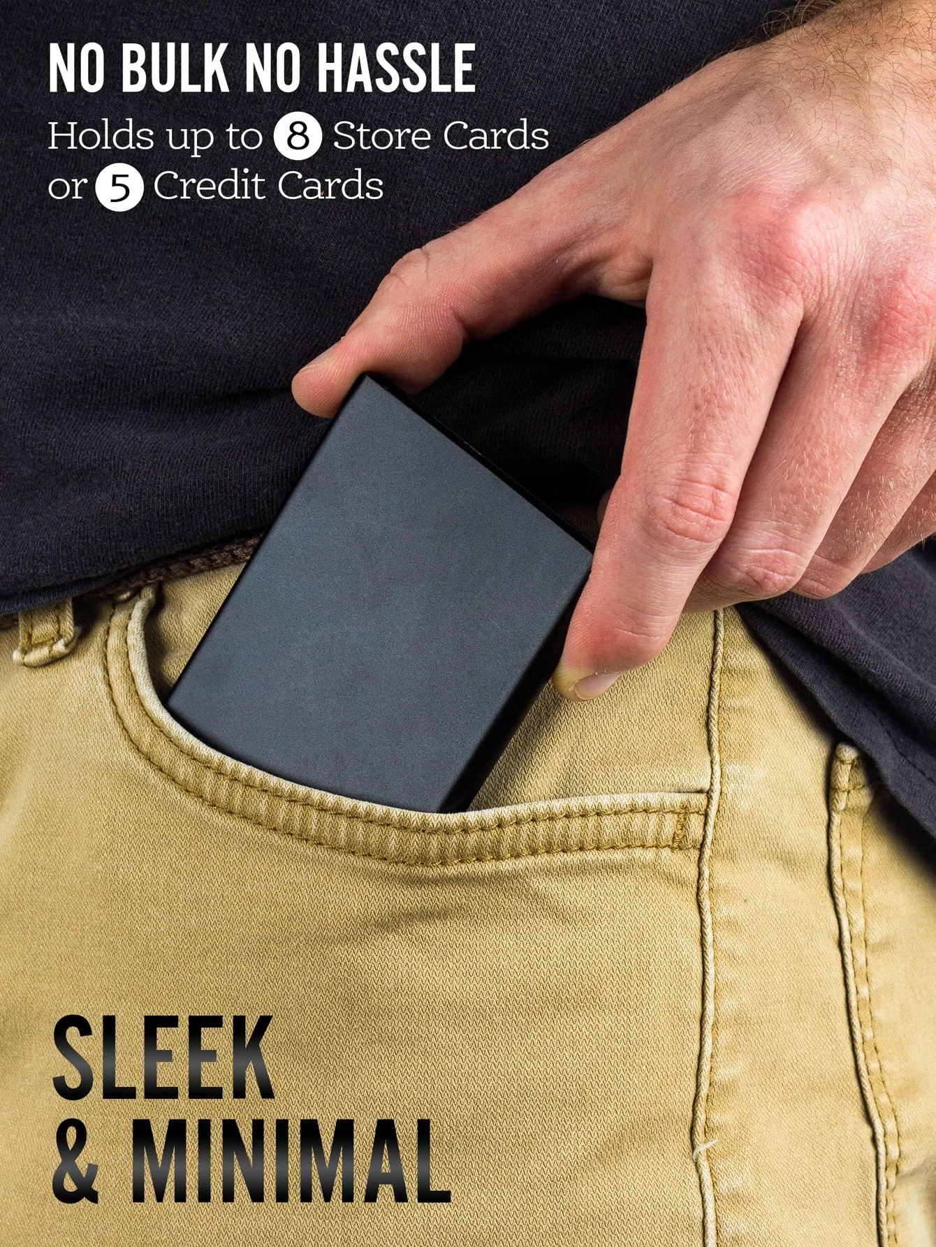 Men's ultra-thin and minimalist RFID shielded metal wallet, credit card wallet, automatic pop-up card bag, minimalist 3