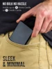 Men's ultra-thin and minimalist RFID shielded metal wallet, credit card wallet, automatic pop-up card bag, minimalist 3