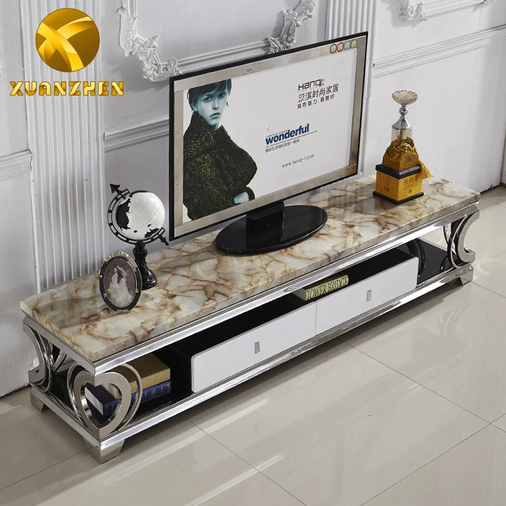 Living Room Furniture Sets New Model Stainless Steel Tv Stand Cabinet Luxury Tv Table Modern Stands With Drawer