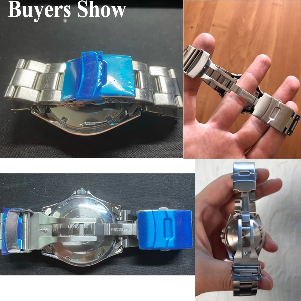 Watch Buckle Clasp Solid Stainless Steel Folding Clasp for Seiko for Citizen 18mm 20mm 22mm 24mm