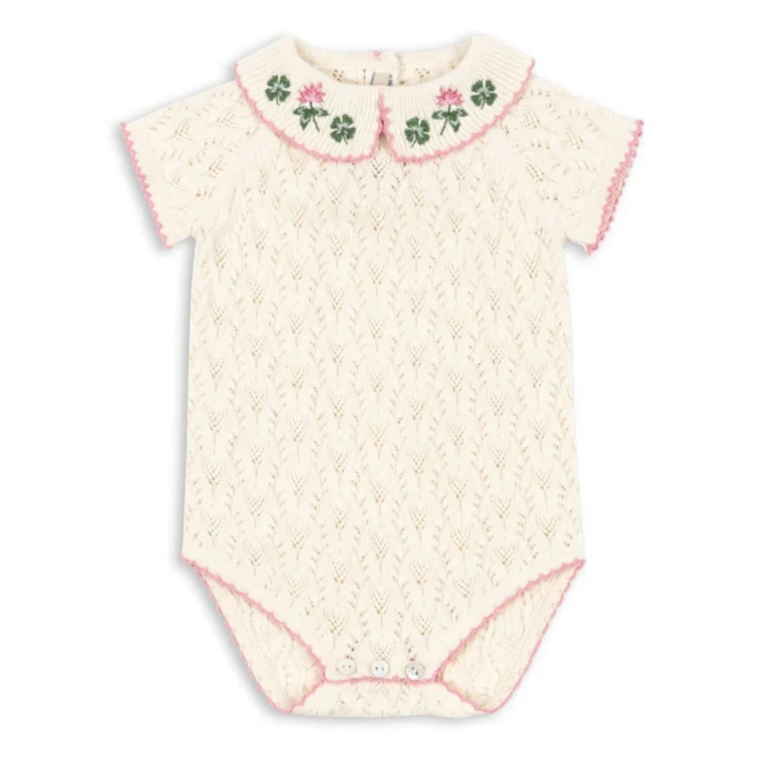 2026 새로운 봄 여름 아동 니트웨어 여아 가디건 스웨터  남아 여아 꽃무늬 롬퍼 및 반바지 의류