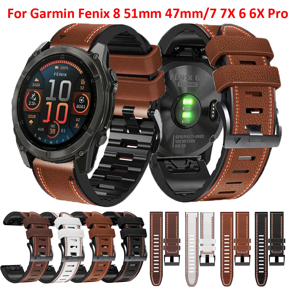 Versatile Quick Release Silicone Leather Watch Strap