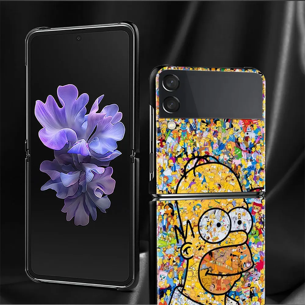 Carcasa Luxury Phone Case Hard PC For Samsung Galaxy Z Flip3 5G ZFlip ZFlip3 Flip Bart Simpson samsung galaxy flip3 case