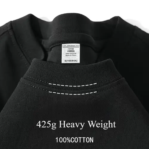 Heavy Wight 425 grams Men T Shirt Cotton Half Sleeve Brathable High Qaulity Round Neck Basic Tops Men Summer T-Shirt - Image 7