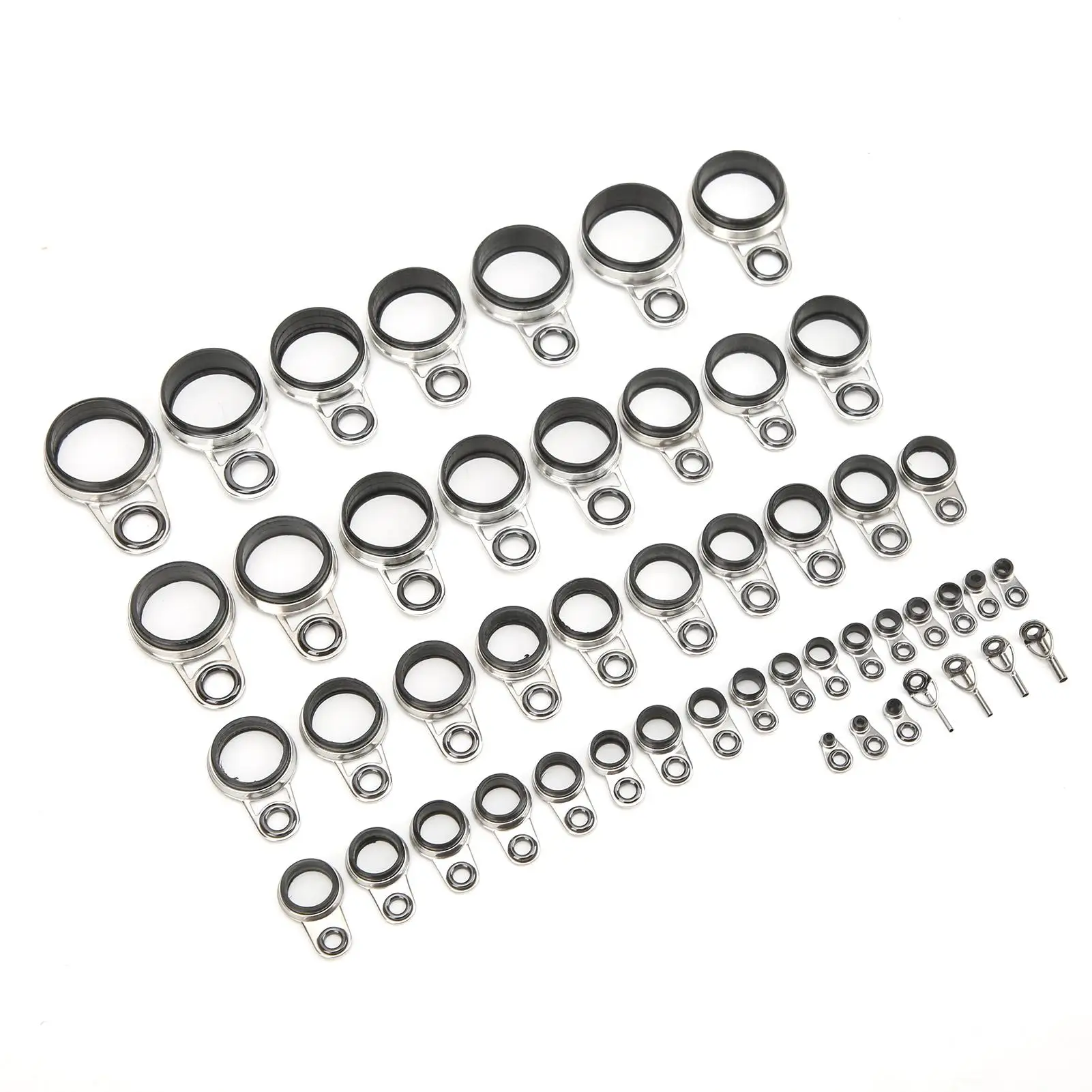 Fishing Rod Wire Top Tip Set Stainless Steel Ceramics Fishing Line Guide Rings