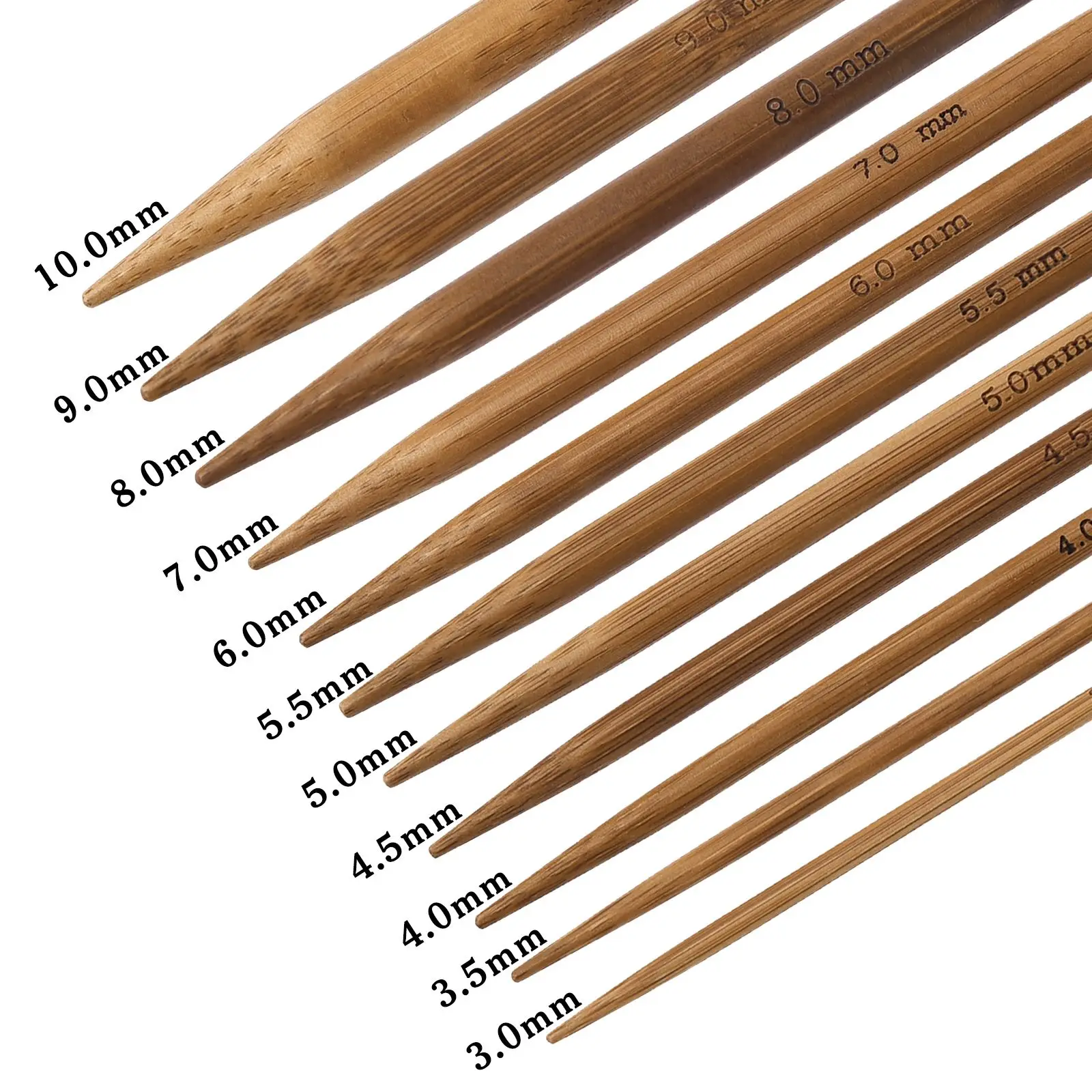 Natural Bamboo Circular Knitting Needles with Stainless Steel Hoop - DIY Hand Sewing Tools Supplies