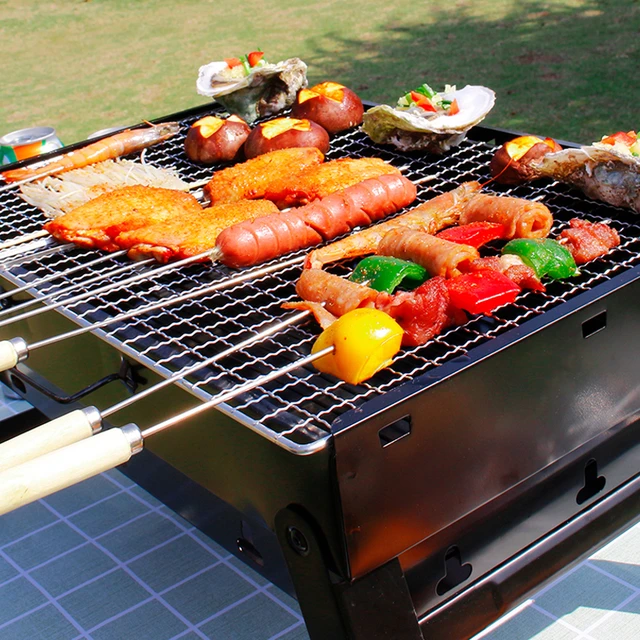 Bbq Charcoal Grill, Folding Portable Lightweight Small Barbecue Grill Tools  For Outdoor Grilling Cooking Camping Picnics Party - Bbq Tools - AliExpress