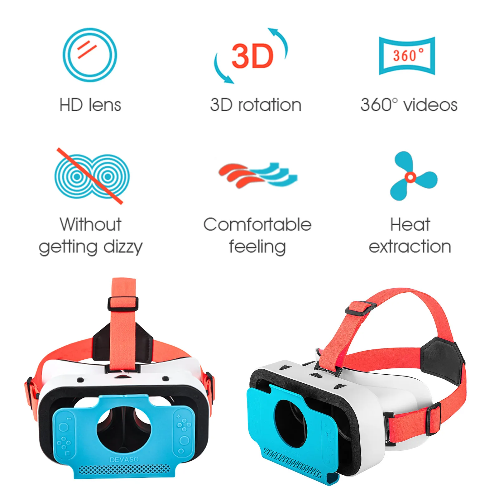 VR Glasses For Nintendo Switch OLED 3D Glasses Virtual Reality Movies For Switch Game Headset Adjustable Big Lens VR Glasses