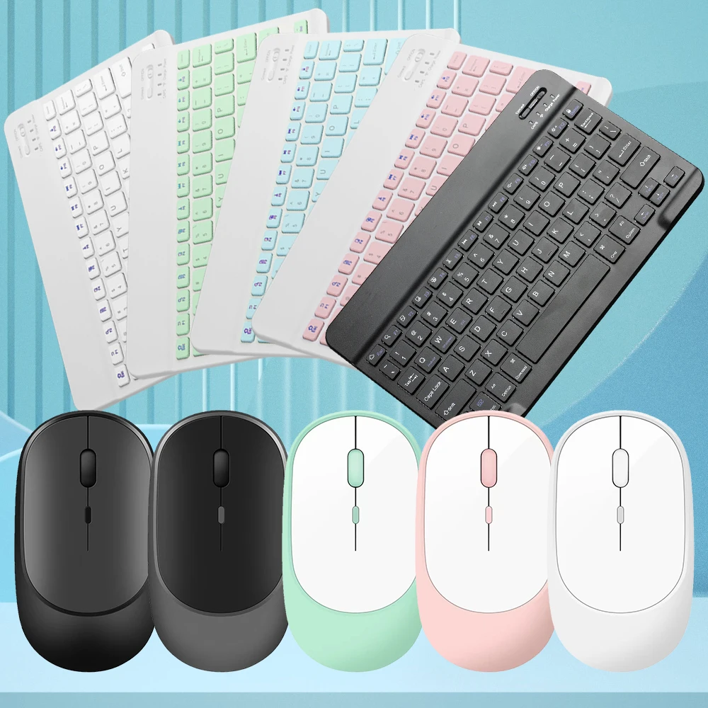 Wireless Keyboard Bluetooth-compatible Keyboard For Android iOS Windows Mini Portable Keypad and Mouse Set For ipad Laptop PC