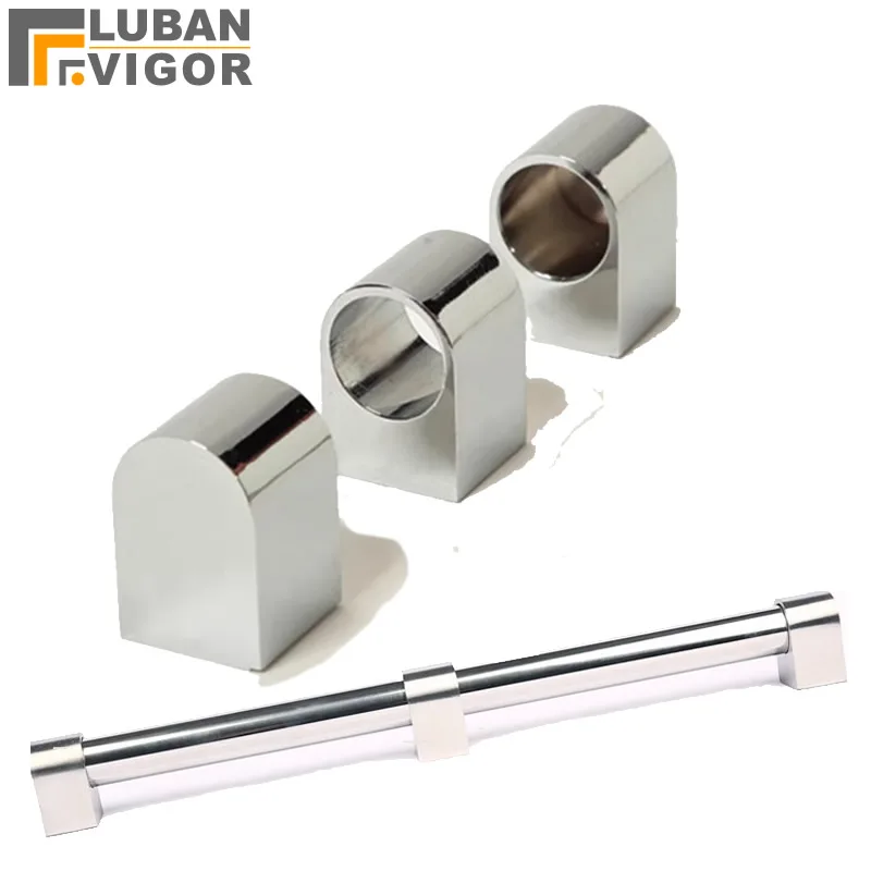 Flange Connector Beautiful Chrome plated tube flange zinc alloy for Clothes rail Hanging pole seat for 16mm or 19mm tube