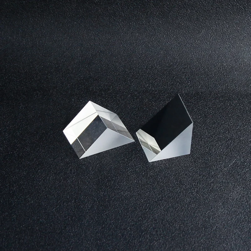 Enhanced Optical K9 Glass Right-Angle Prism with 45-Degree Internal Reflection Coating and Blackened Finish