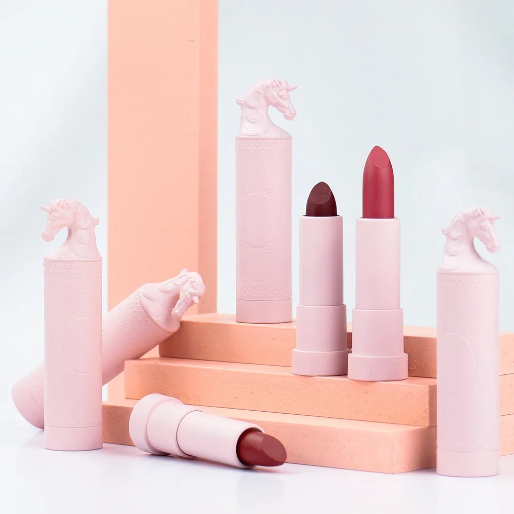

Private Label 14 Colors Round Pink Tube Makeup Holding Lipstick Long Lasting Easy To Wear Non-stick Cup Bulk Custom Makeup