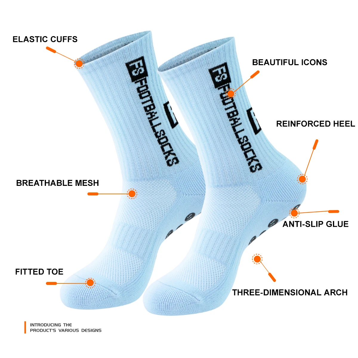 WRELS Football Socks Men Women Anti-slip Non-slip Soccer Basketball Comfortable Tennis Sport Socks Grip Cycling Riding Socks