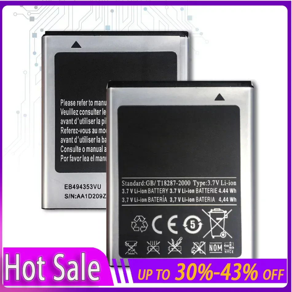 Аккумулятор для Samsung Galaxy Mini GT S5570 S5250 S5330 S5750 S7230 T499, 1200 мАч