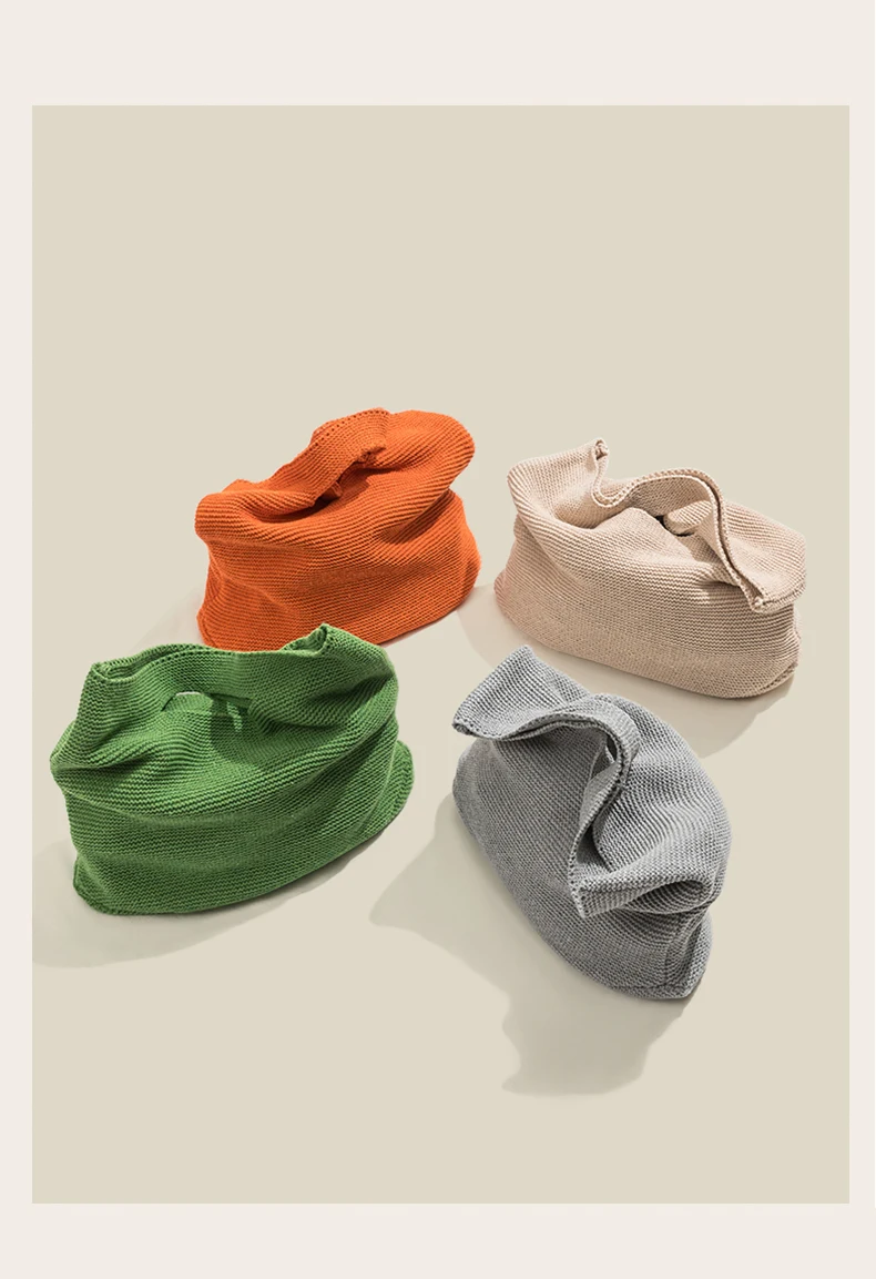 MABULA Natural Color Knitting Women Tote Bag Eco Simple Stylish Cotton Satchel Handbags Large Casual Portable Purses