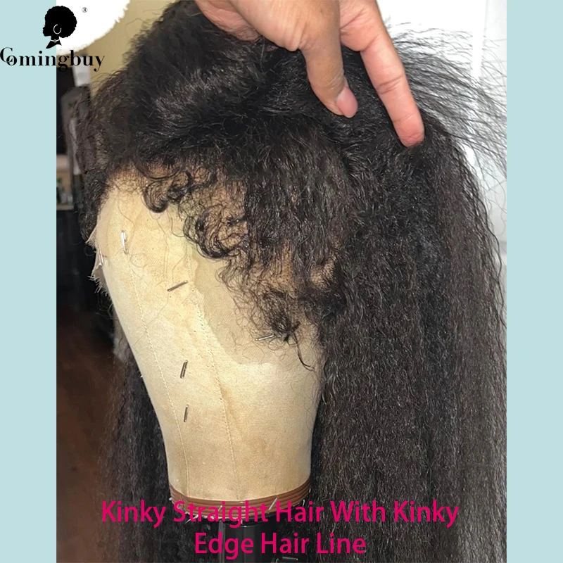 

Kinky Straight Lace Front Human Hair Wig 13x6 Lace Brazilian Remy With Curly Baby Hair Natural Lace Wig Kinky Edge For Black