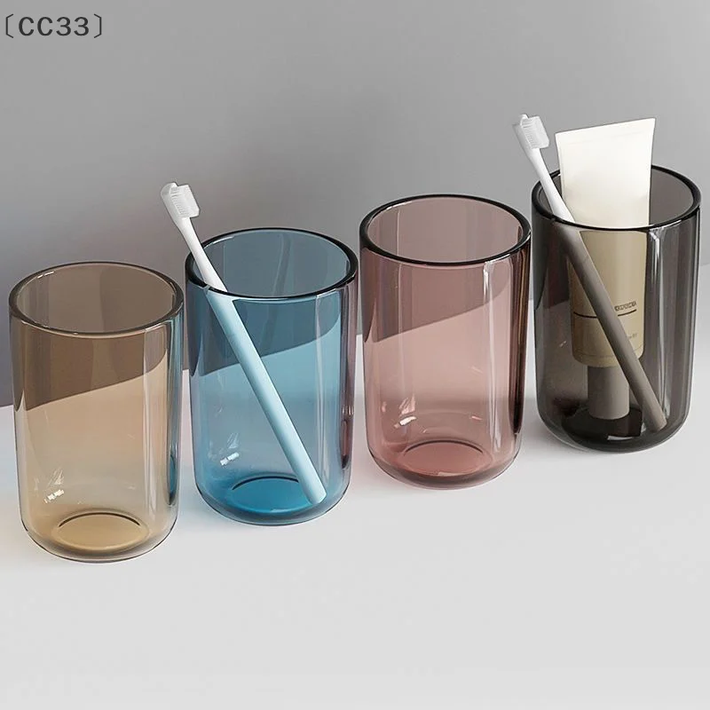 〔CC33〕Couple Solid Color Large Capacity Nordic Style Toothbrush Transparent Mouthwash Plastic Cup_voghion.com