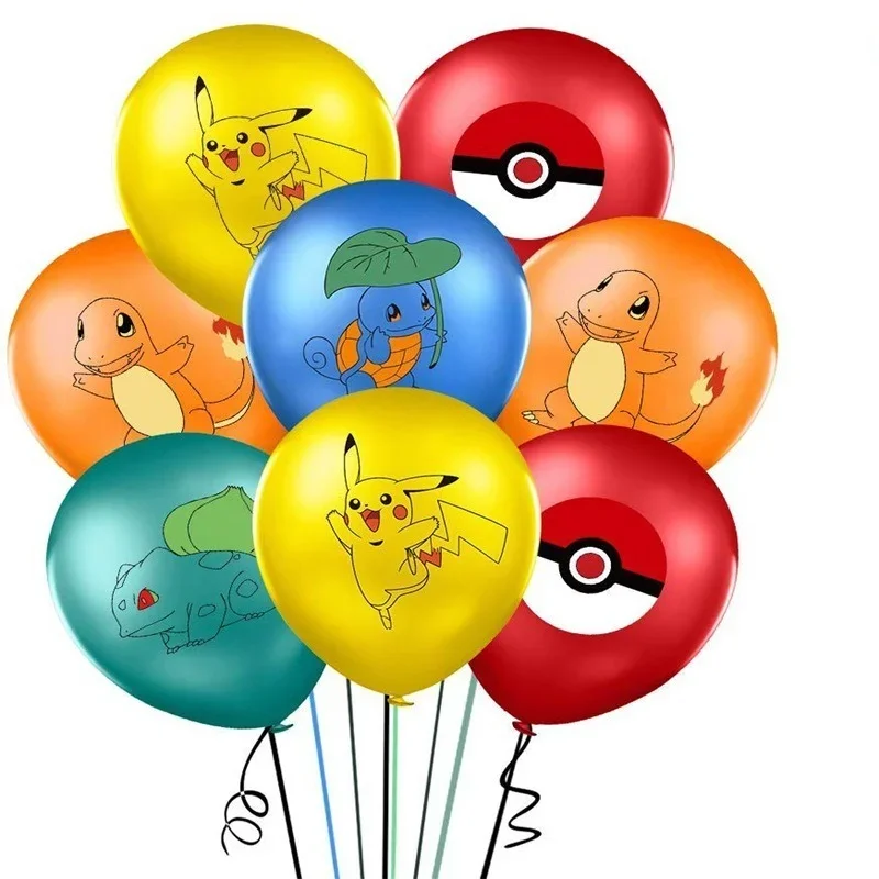 

Pokemon Toys Theme Pikachu Bulbasaur Charmander Squirtle Cartoon Latex Balloons Children's Birthday Party Decoration Balloons