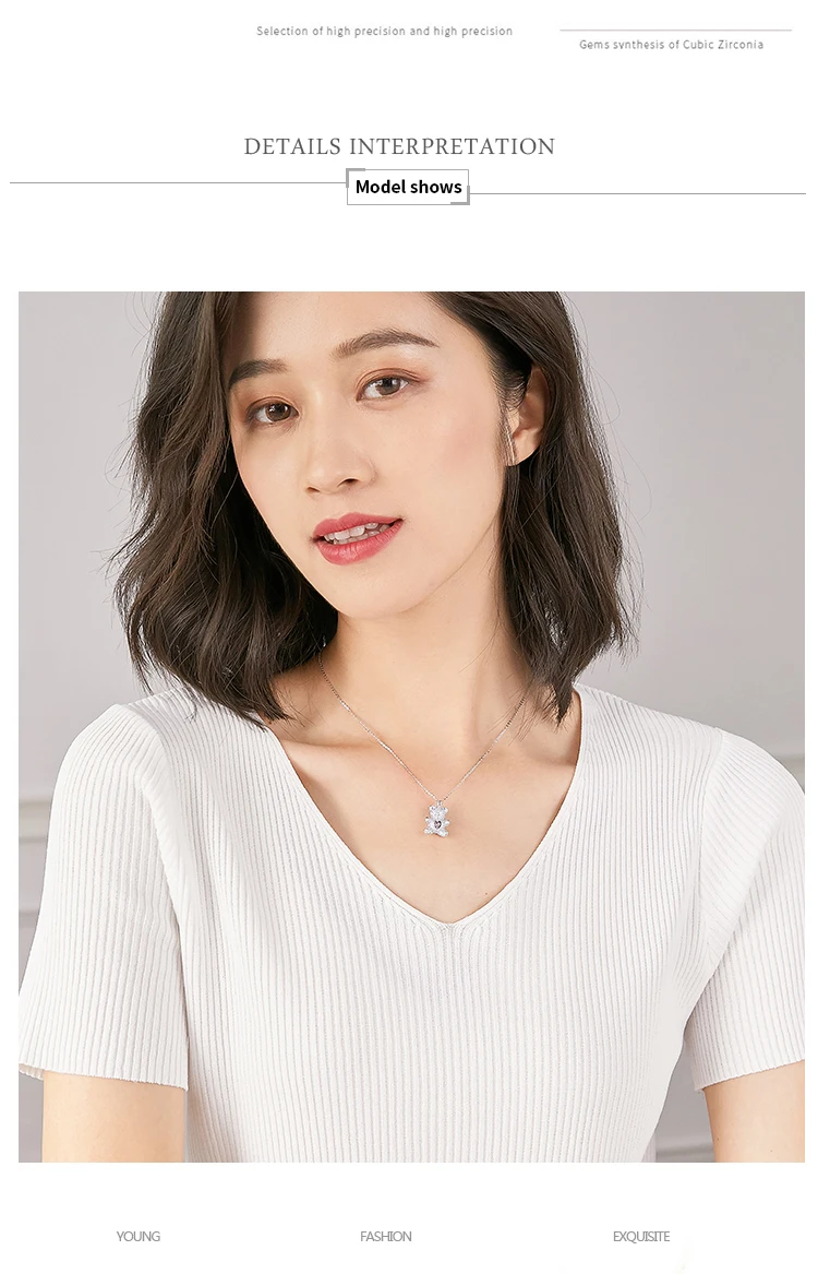 Flash Schöne Bär Anhänger Halsketten für Frauen Goldene Titan Edelstahl Neck Link Kette weiblichen Schmuck Geschenk – Detail 11