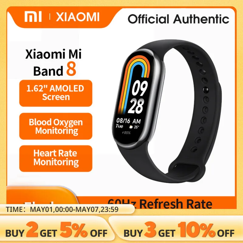 Xiaomi Mi Band 8 braccialetto intelligente versione cinese ossigeno nel sangue Fitness Traker cardiofrequenzimetro impermeabile a lunga durata della batteria