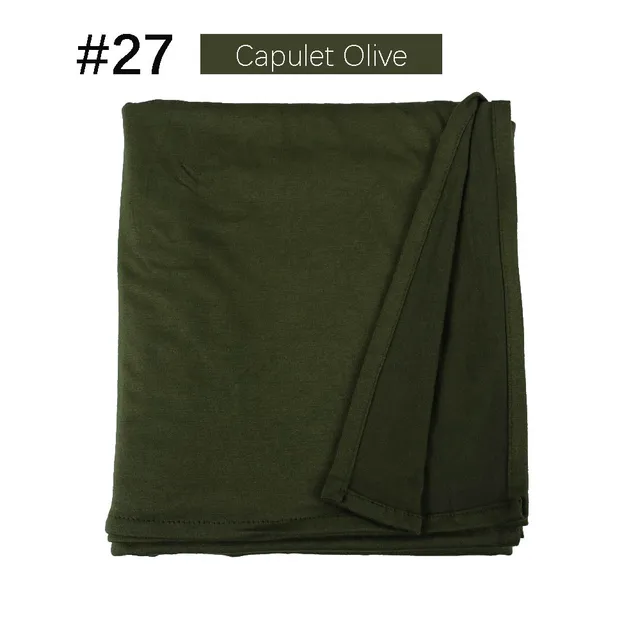 Muslim Women Premium Instant Cotton Jersey Hijab Scarf Jersey Hijabs Scarves With Hoop Pinless HeadScarves 53 colors 27