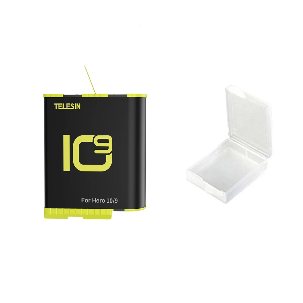 TELESIN Battery 1750mAh for GoPro Hero 10 9 Black Rechargeable Large Capacity No Popup For GoPro Action Camera Accessories 