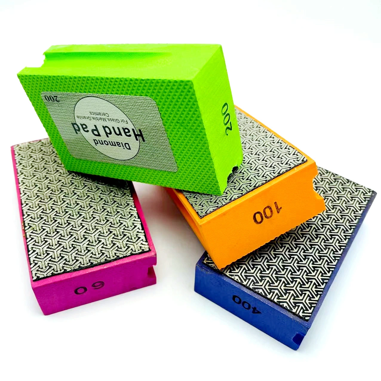 1/4pcs Diamond Hand Polishing Pads 95x60mm Tile Glass Abrasive Grinding