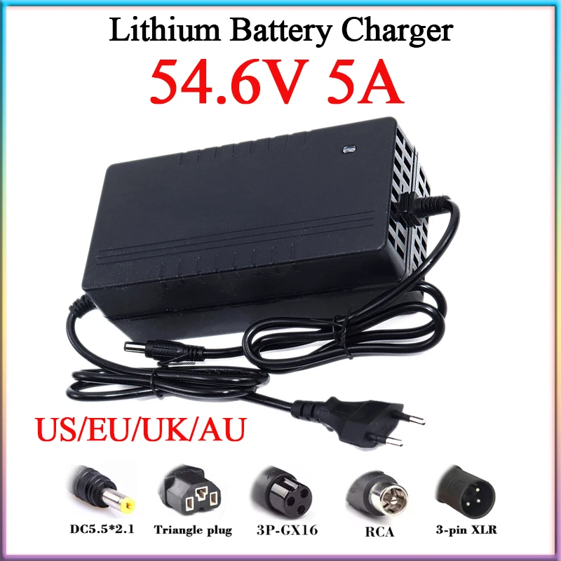 

New 54.6V 5A AC110-220V Lithium Battery Fast Charger 48V 5A For 13S 48V Electric bike/Scooter/motorbike etc Li-ion Cell Pack