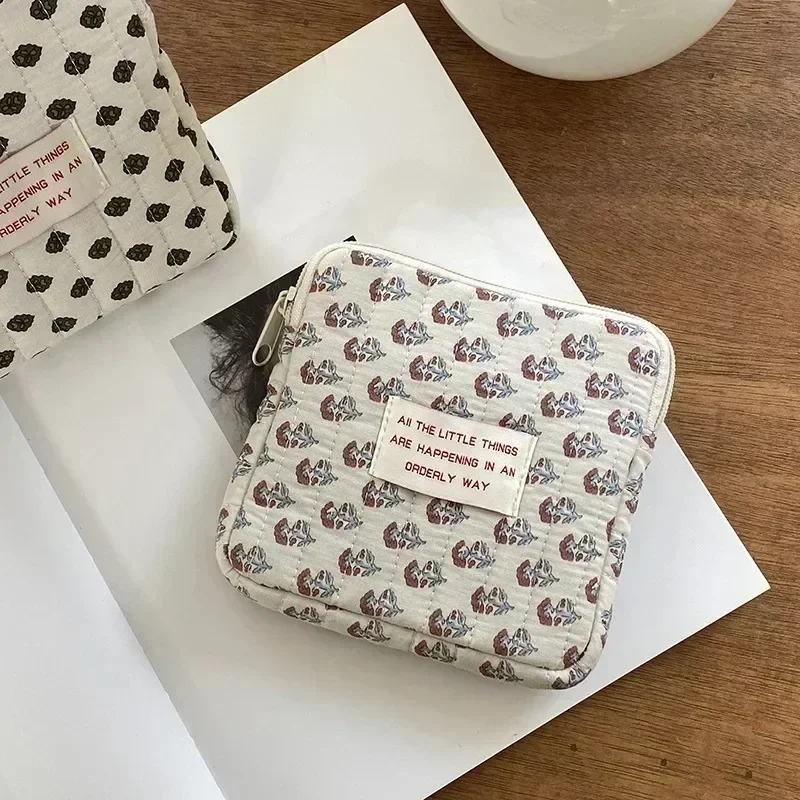 Sanitary Napkin Storage Bags Cotton Cute Korea Coin Purse Bag Coin Jewelry Organizer Card Pouch Case Small Makeup Cosmetic Bags 4