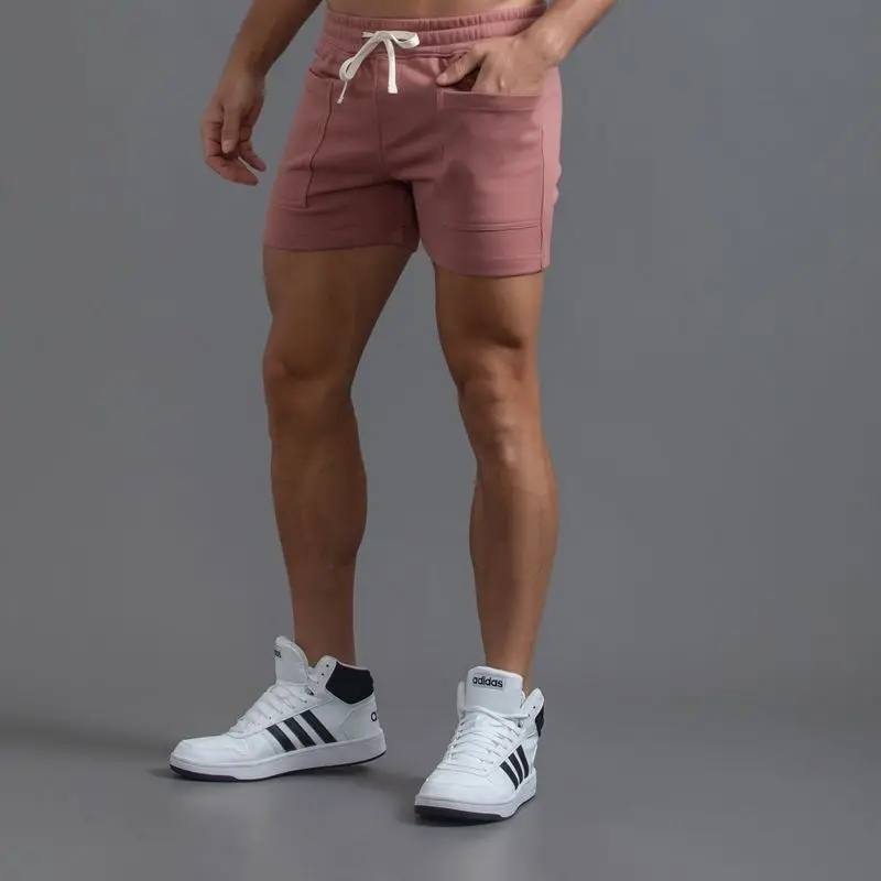 Summer Shorts Loose Knitted Cotton Invisible Open Crotch Outdoor Sex Pants Fitness Jogger Guard Pant Belt Pocket Casual Pants
