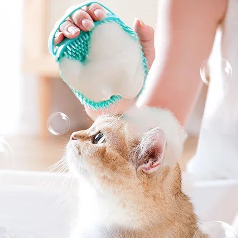 

Bathroom Multifunctional Bath Brush Big Dog Cat Bath Massage Gloves Brush Soft Safety Silicone Household Cleaning Brush