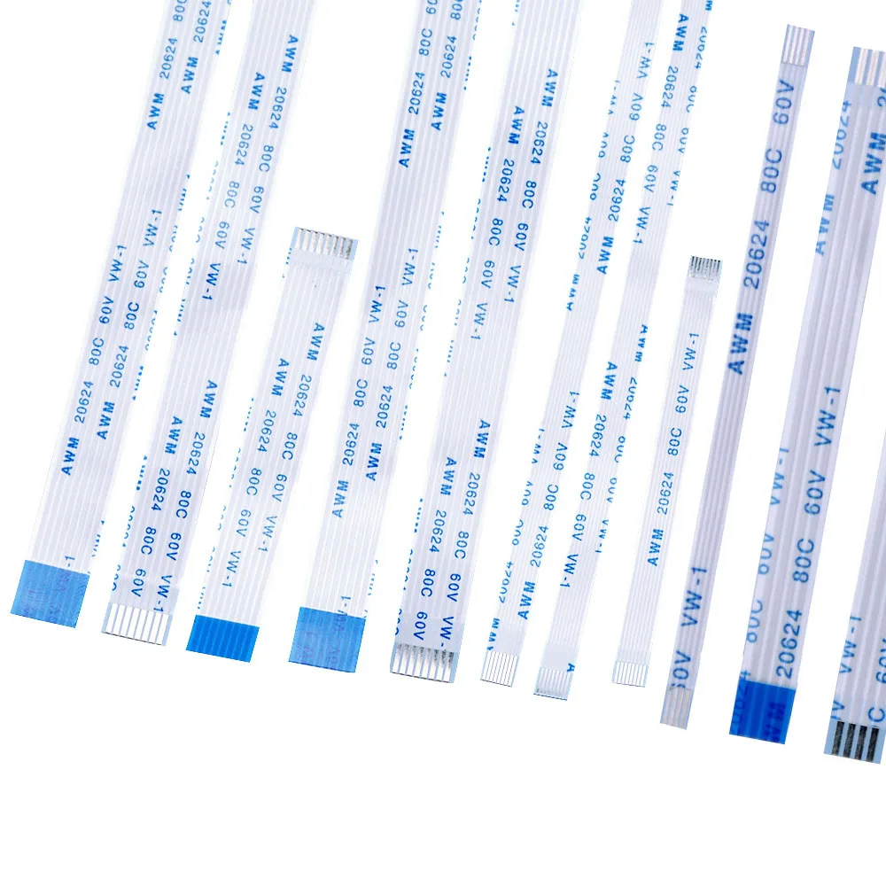 10PCS 플랫 유연한 케이블 FFC FPC LCD 케이블 AWM 20624 80C 60V VW-1 피치 0.5 1.0MM 4P 6 8 1..