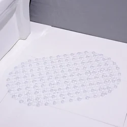 Enhanced Non - slip PVC Bath Mat with Massage Surface - Soft Rectangle Shower Carpet - 66x37cm (White)