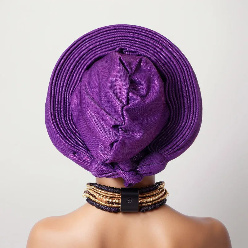 Nigeria Headtie Wedding Party Head Ties Female Head Wraps African Auto Gele Women's Turban Cap