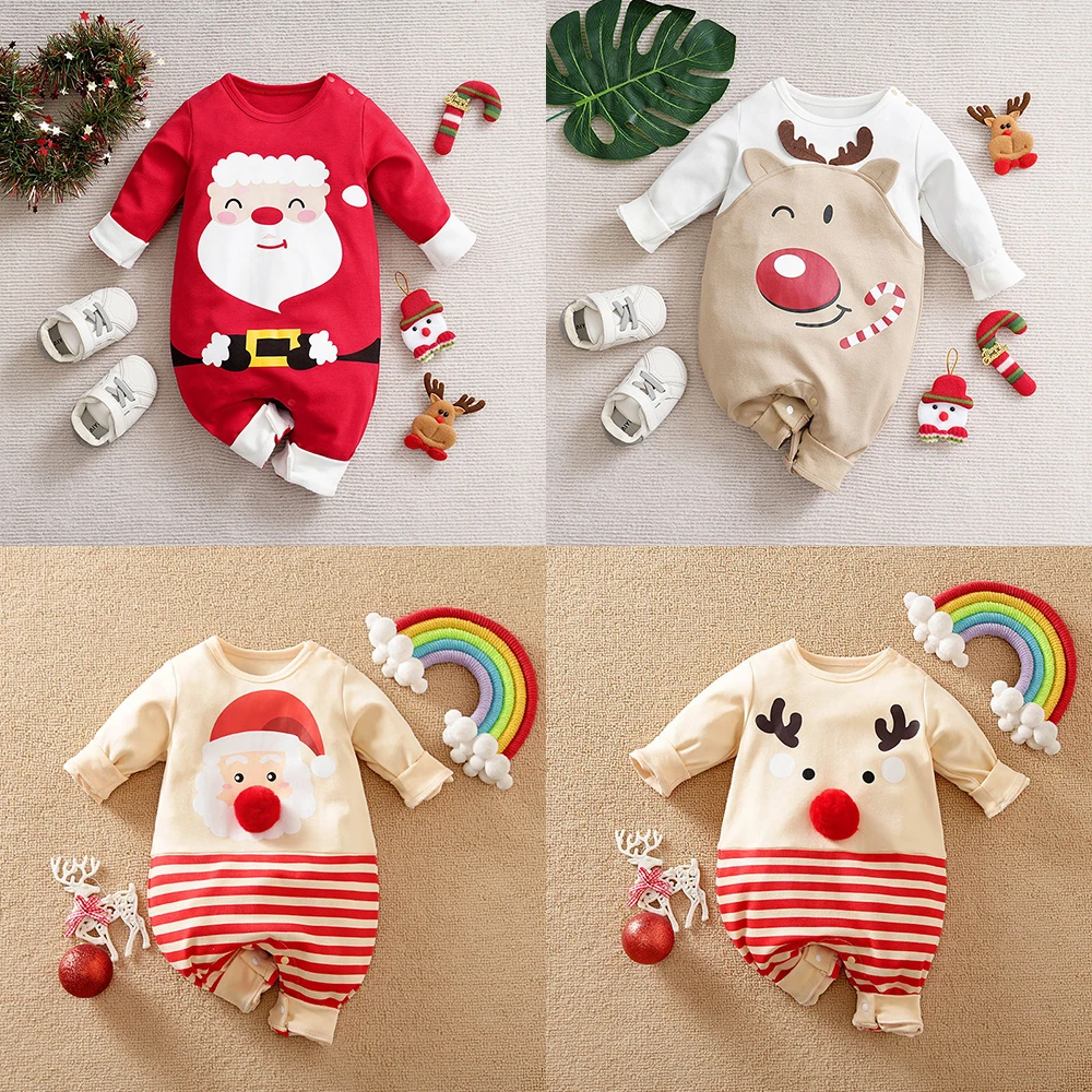 

Umorden 0-18M Baby First Christmas Clothes Romper Jumpsuit Santa Claus Elf Deer Costume Cosplay