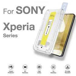 Premium Screen Protector: Tempered Glass with Easy Auto - Dust Removal Kit - Sony Xperia 1 V