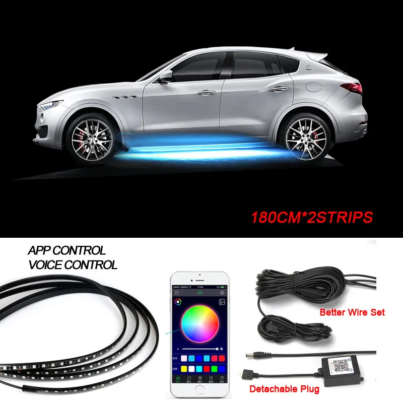 mini cooper headlights Car Flexible Underglow Strip Light LED Underbody Remote /APP Control RGB LED Neon Lights Auto Decorative Ambient Atmosphere Lamp cloudy headlights Car Lights