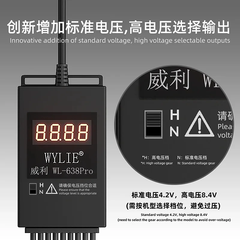 WYLIE WL-638 Pro USB 충전 부트 DC 전원 감지 라인 (아이폰 616Pro Max 배터리 클립 메인보드 테스트 케이블 도구)