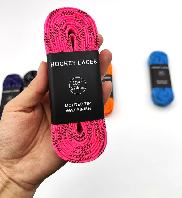 Ice Hockey Waxed Skate Laces 84 96 108 120in Dual Layer Braid Reinforced Tips For Hockey Skate Shoe Lace Hockey Accessories 3