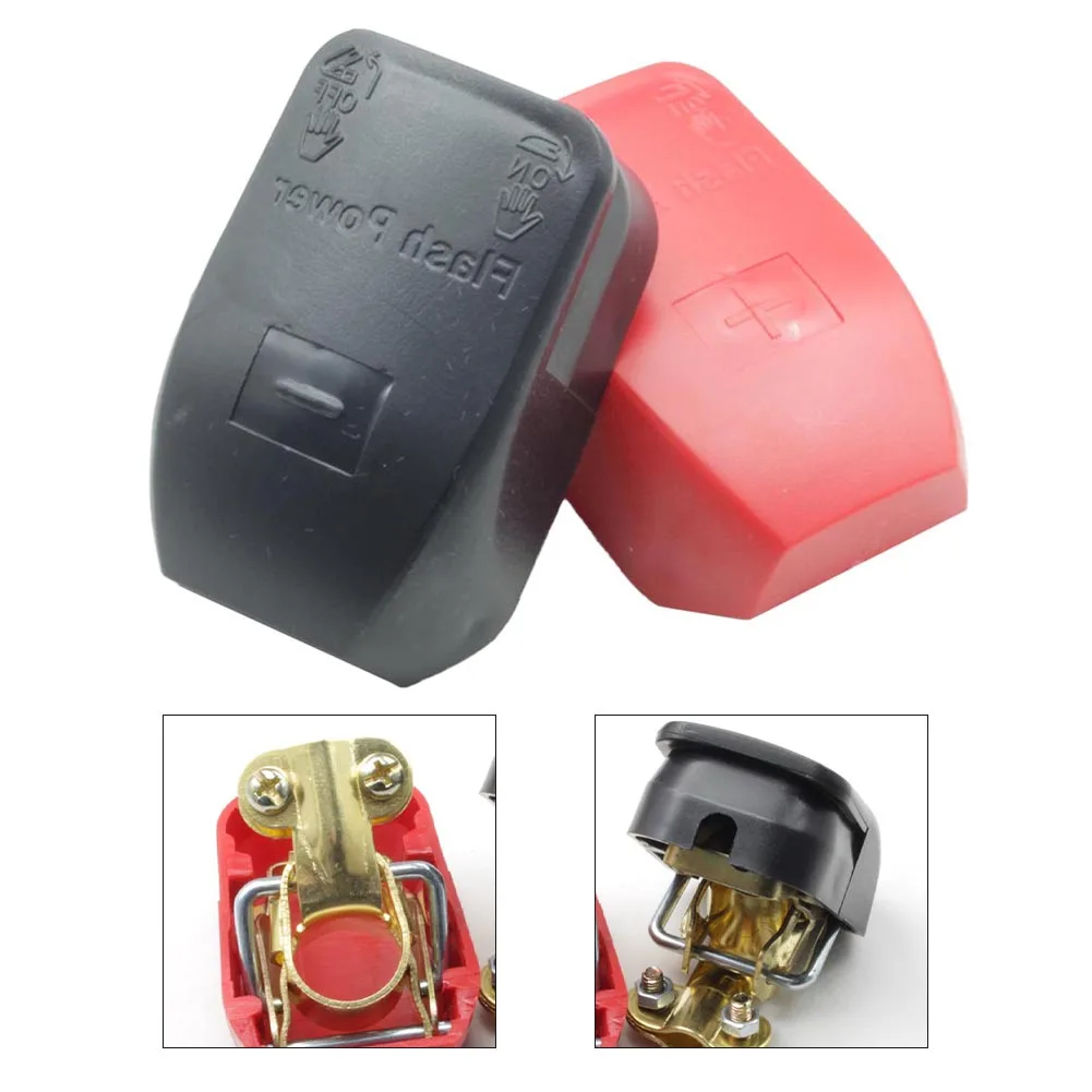 2Pcs Connector Clamps Car Battery Terminals Positive & Negative Quick Release Battery Terminals Clamps Caravan Boat Low Profile
