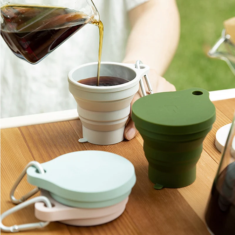 Folding Cup 150ML Silicone Portable with Lid