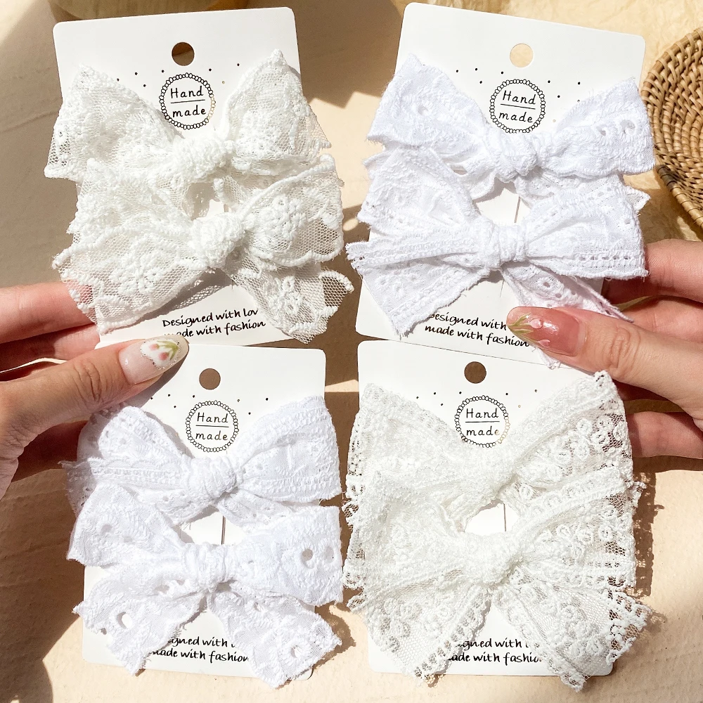 1 Pcs Lace Kids Bows Hair Clips for Baby Girls Cute Headwear Newborn Safe Hairpins Hair Accessories Photography Prop Wholesale 2020 newborn photography posing pillows props cushion mat baby boy girl moon stars for photo shoot prop accessories