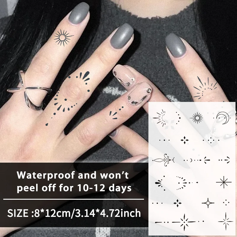 Tattoo sticker 1pc geometric symbol waterproof temporary long-lasting for one to two weeks for arm leg