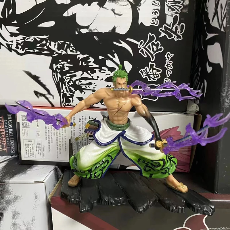 thumbnail image 1 of Figura de acción de One Piece Zoro de 23 cm, Wano Country, Roronoa Zoro Sword Enma, figuras de acción de PVC, estatua GK, modelo de colección, juguetes para niños, regalo, 1 of 5