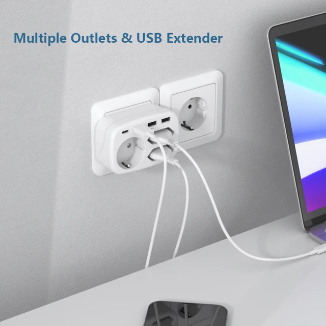 LENCENT Prise USB Secteur PD35W Multiple Murale Cube, 7 en 1 Multiprises et  Chargeur USB Rapide