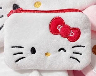 Portmonetka Hello Kitty Kawaii Modna Dziewczęca Torebka na Monety z Sercem Gotowa do Podróży Torebka do Ręki Hurtownia Akcesoriów Damskich