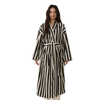 Ensemble de pyjama pantalon et robe de glouton épaissi pour femmes et hommes, velours, rayé, allongé, vêtements de maison, nouveau, automne, hiver, sites de couple 3
