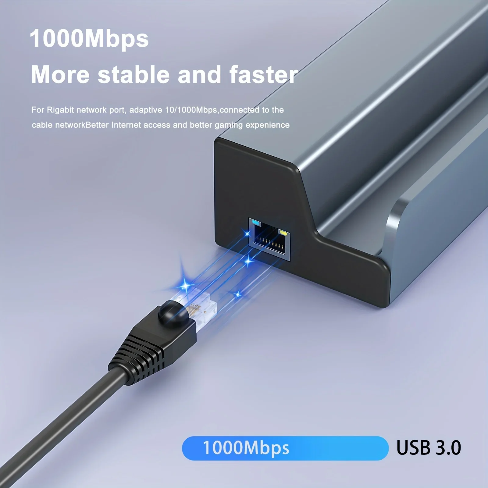 Steam Deck Dock 6 in 1 Steam Deck Rog Ally Docking Station Stand  3*USB 3.0 HDTV 4K@60Hz Gigabit Ethernet PD 100W Hub 5