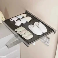 Bathroom Retractable Laundry Drying Rack Aluminum Space Saving Thicken Clothes Hanger Rack for Closet Laundry Room Home Supplies 1